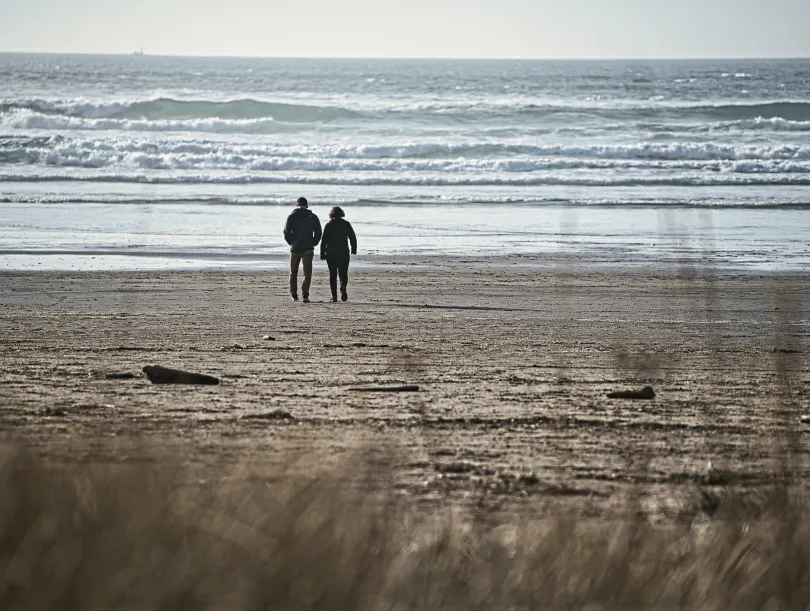 Walking on the beach